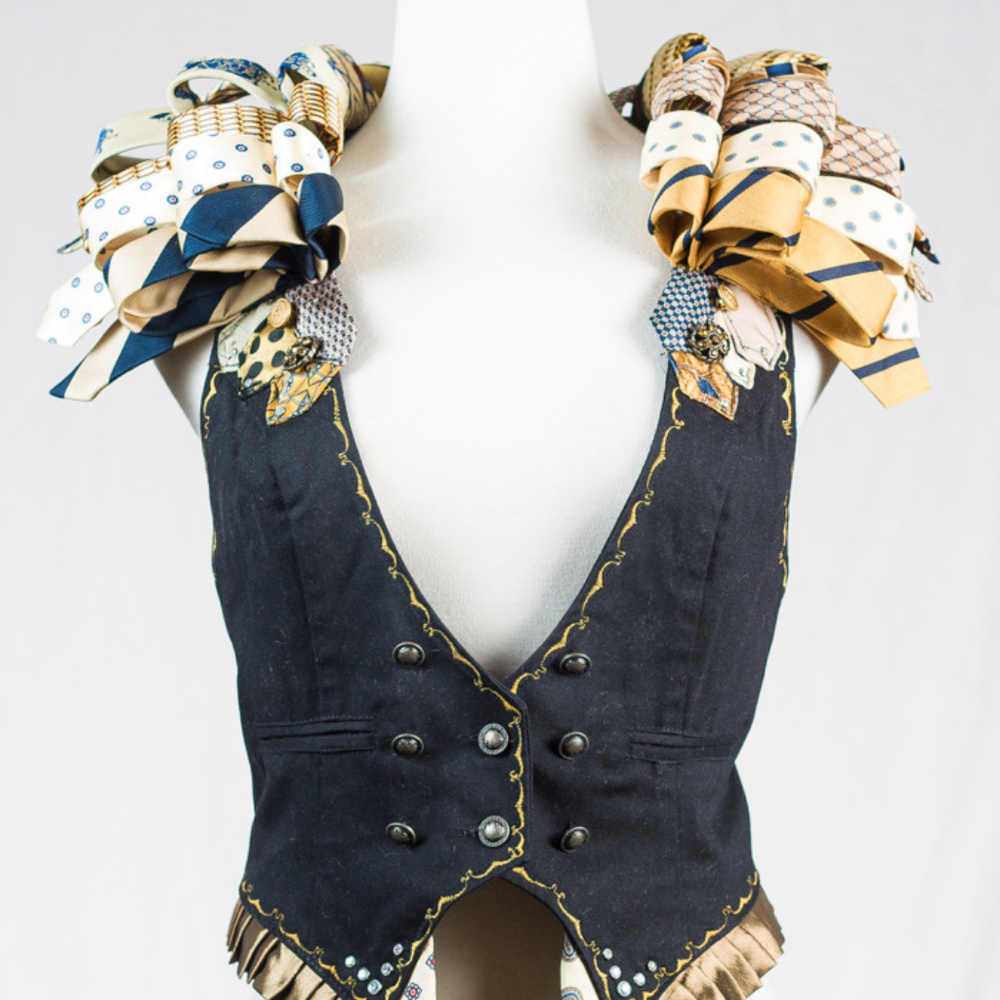 XANADU DESIGNS Upcycled mens tie Majestic Vest
